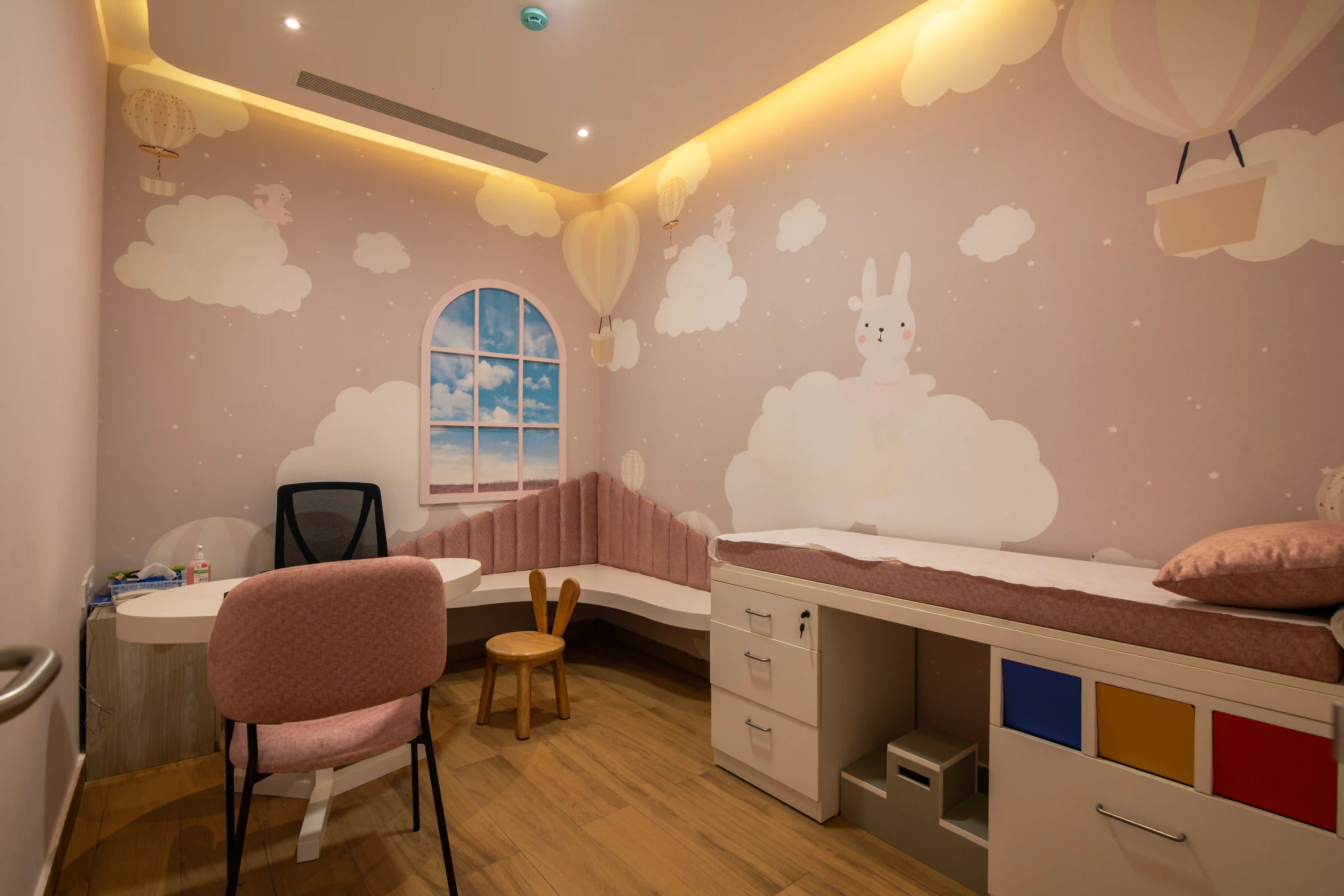 Consultation room inside HealthLand pediatric clinic in Whitefield, Bangalore